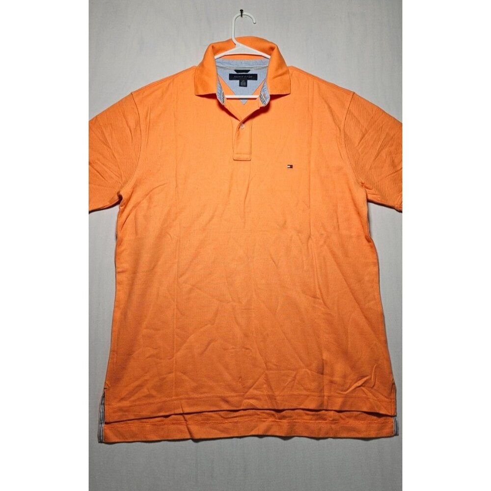 Tommy Hilfiger Polo Shirt Men’s Large Orange Short Sleeve Casual New Without Tag